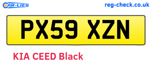 PX59XZN are the vehicle registration plates.
