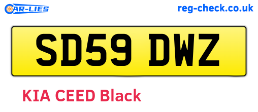SD59DWZ are the vehicle registration plates.