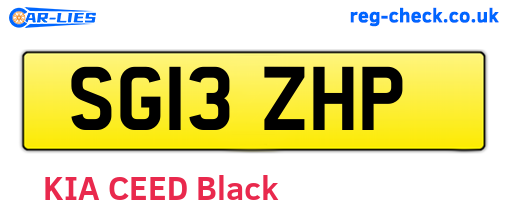 SG13ZHP are the vehicle registration plates.
