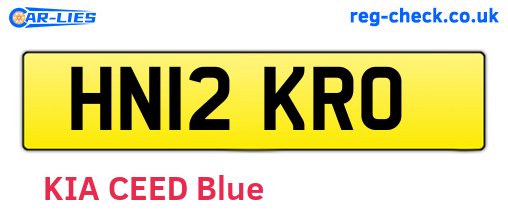HN12KRO are the vehicle registration plates.