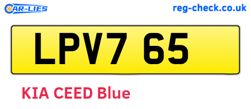 LPV765 are the vehicle registration plates.