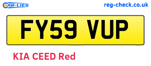 FY59VUP are the vehicle registration plates.