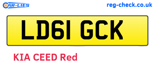 LD61GCK are the vehicle registration plates.