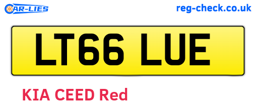 LT66LUE are the vehicle registration plates.