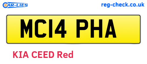 MC14PHA are the vehicle registration plates.