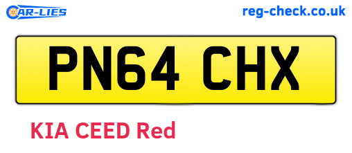 PN64CHX are the vehicle registration plates.