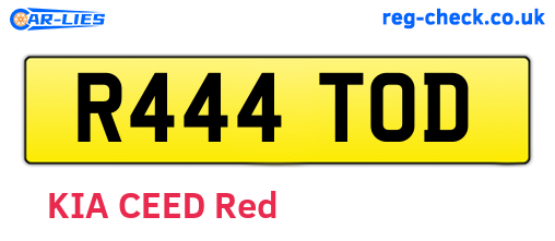 R444TOD are the vehicle registration plates.