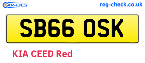 SB66OSK are the vehicle registration plates.