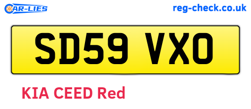 SD59VXO are the vehicle registration plates.