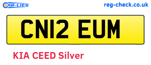 CN12EUM are the vehicle registration plates.