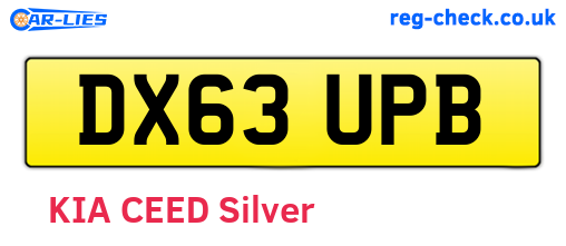 DX63UPB are the vehicle registration plates.