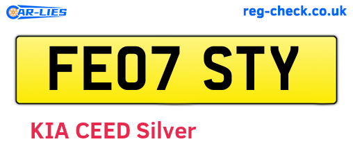 FE07STY are the vehicle registration plates.