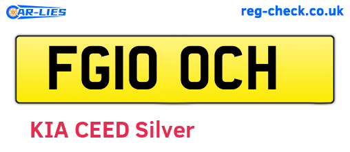 FG10OCH are the vehicle registration plates.