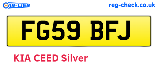 FG59BFJ are the vehicle registration plates.