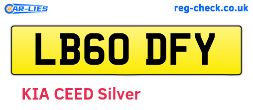 LB60DFY are the vehicle registration plates.