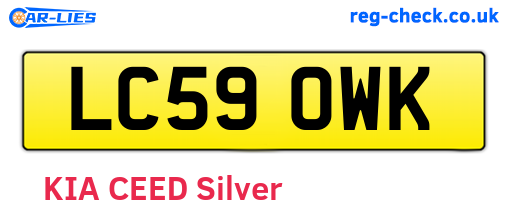 LC59OWK are the vehicle registration plates.