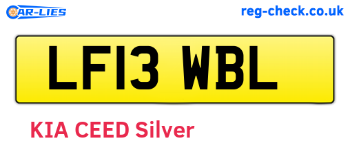 LF13WBL are the vehicle registration plates.