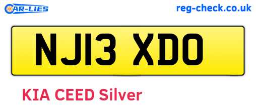 NJ13XDO are the vehicle registration plates.