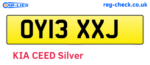 OY13XXJ are the vehicle registration plates.