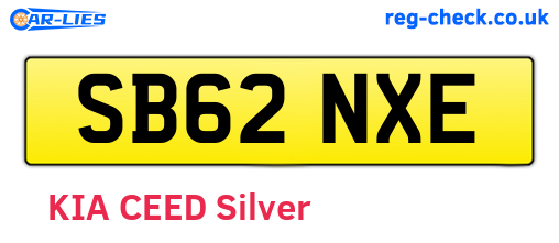 SB62NXE are the vehicle registration plates.