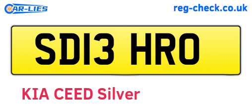 SD13HRO are the vehicle registration plates.