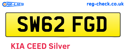 SW62FGD are the vehicle registration plates.