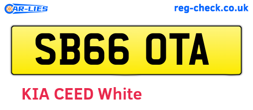 SB66OTA are the vehicle registration plates.