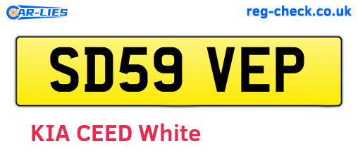 SD59VEP are the vehicle registration plates.