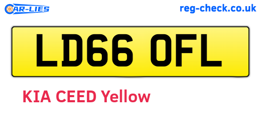 LD66OFL are the vehicle registration plates.