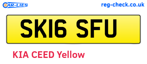SK16SFU are the vehicle registration plates.