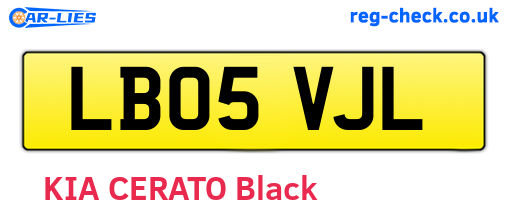 LB05VJL are the vehicle registration plates.