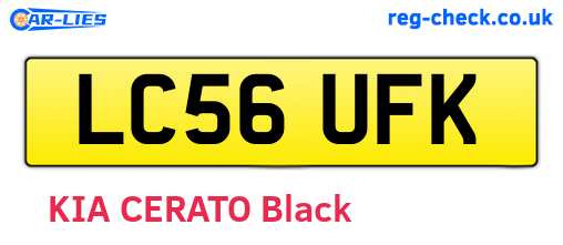 LC56UFK are the vehicle registration plates.