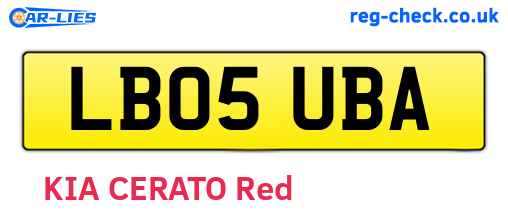 LB05UBA are the vehicle registration plates.