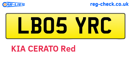 LB05YRC are the vehicle registration plates.