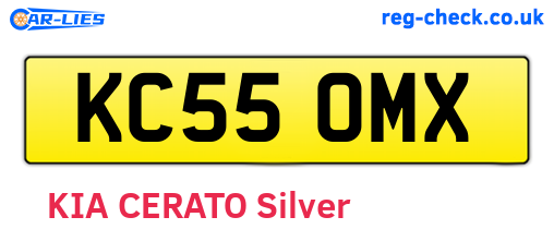 KC55OMX are the vehicle registration plates.