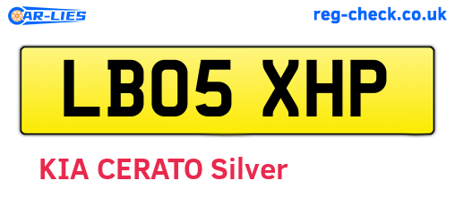 LB05XHP are the vehicle registration plates.