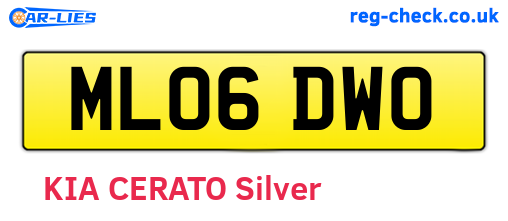 ML06DWO are the vehicle registration plates.