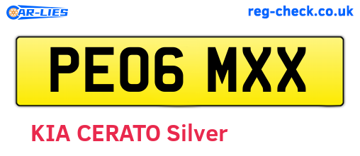 PE06MXX are the vehicle registration plates.