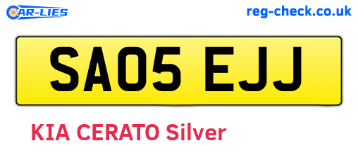 SA05EJJ are the vehicle registration plates.