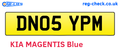 DN05YPM are the vehicle registration plates.