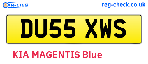 DU55XWS are the vehicle registration plates.