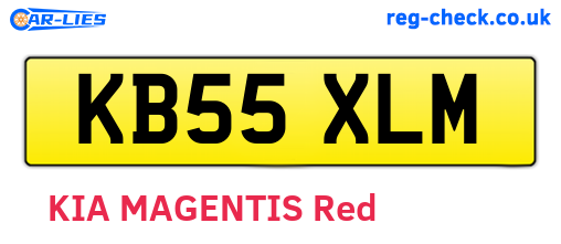KB55XLM are the vehicle registration plates.