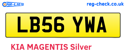 LB56YWA are the vehicle registration plates.