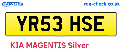 YR53HSE are the vehicle registration plates.