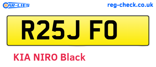 R25JFO are the vehicle registration plates.