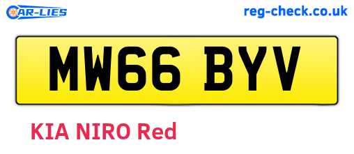 MW66BYV are the vehicle registration plates.