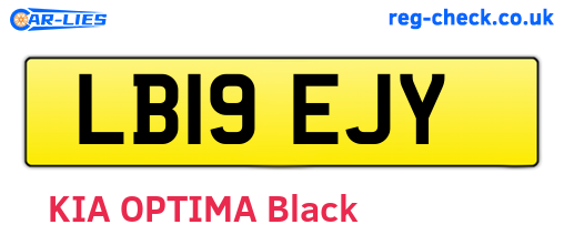 LB19EJY are the vehicle registration plates.