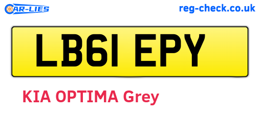 LB61EPY are the vehicle registration plates.