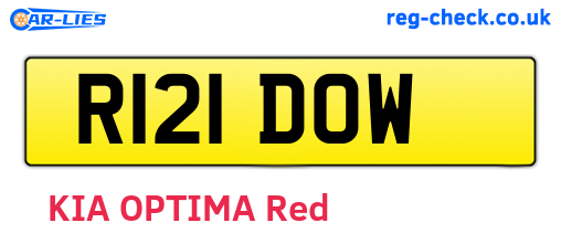 R121DOW are the vehicle registration plates.