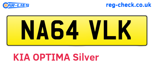 NA64VLK are the vehicle registration plates.